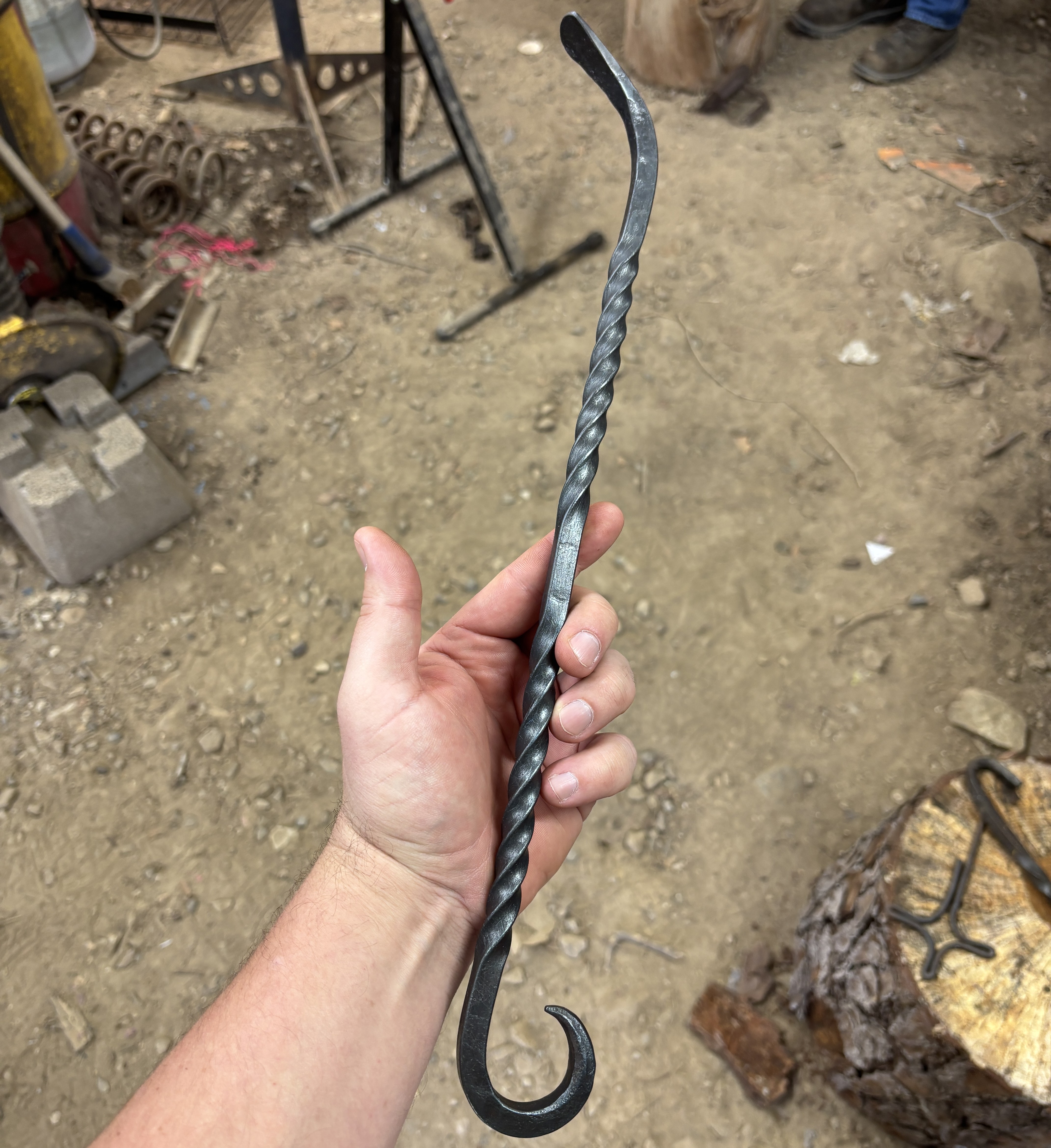 A featured custom forged knife
